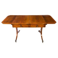 Mesa de escritorio Pembroke de caoba inglesa antigua de mediados del siglo XIX
