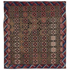 Mid-19th-Century Antique English Needlepoint Rug, Floral Trellises - Rug 
Kilim
