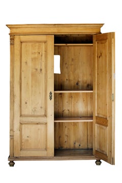 Mid 19th Century Antique European Pine Armoire