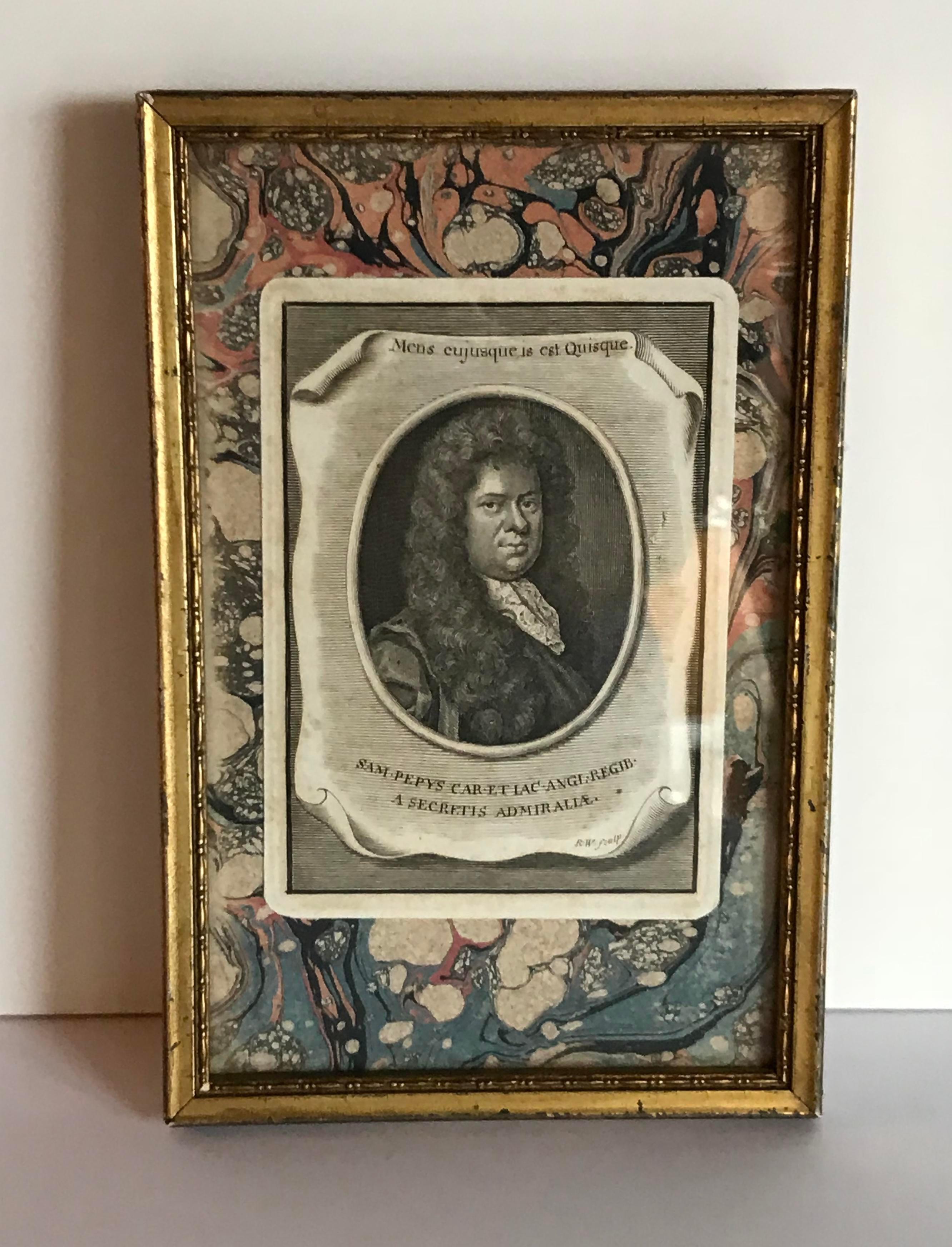 Mid 19th Century Antique French Admiral Engraving Print In Good Condition For Sale In Charlottesville, VA