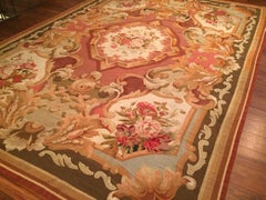 Mid-19th Century Antique French Aubusson Rug