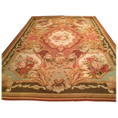Mid-19th Century Antique French Aubusson Rug