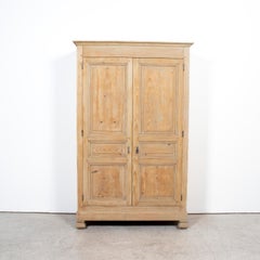 Mid-19th Century Antique French Louis Philippe Period Bleached Pine Armoire