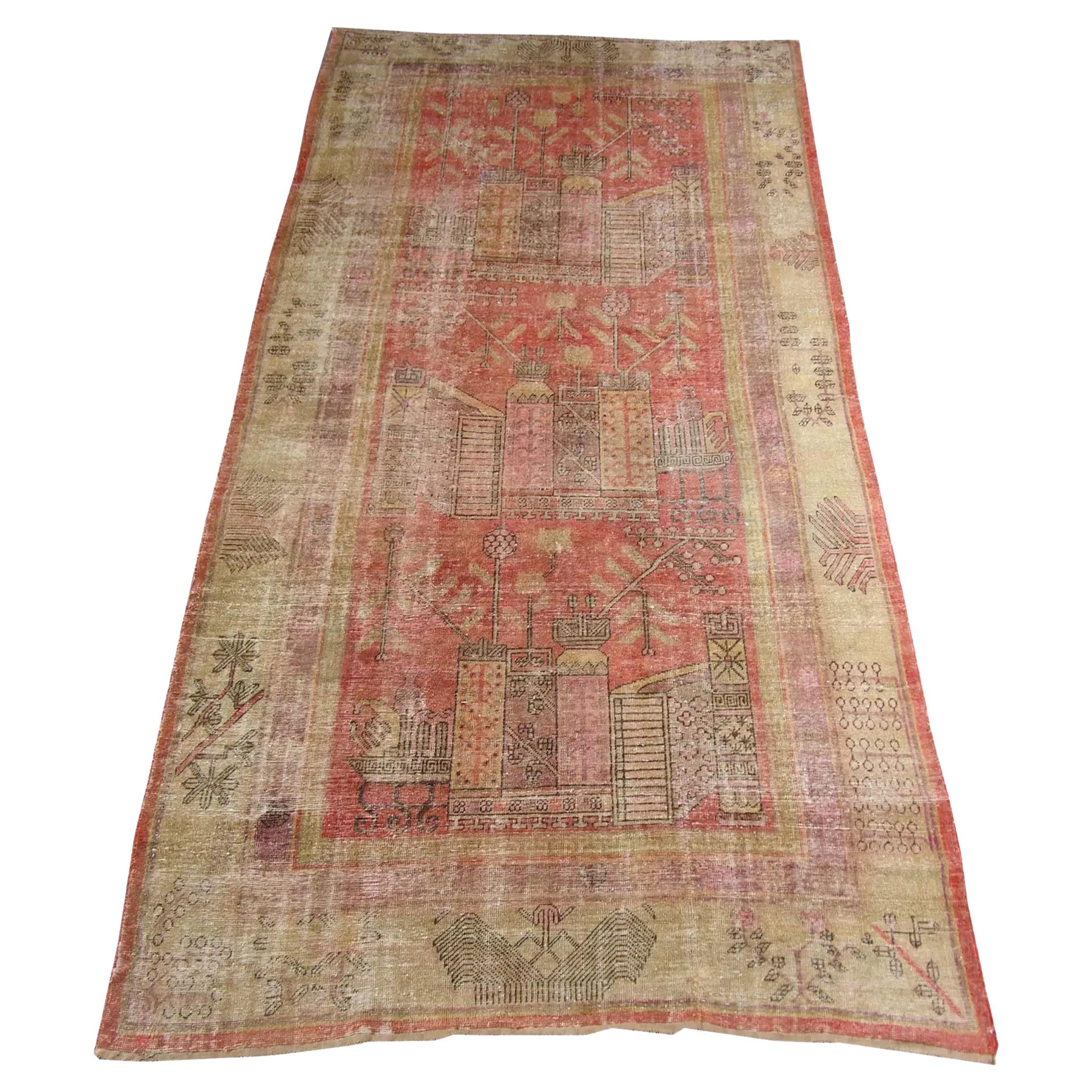 Mid 19th Century Antique Samarkand Rug For Sale