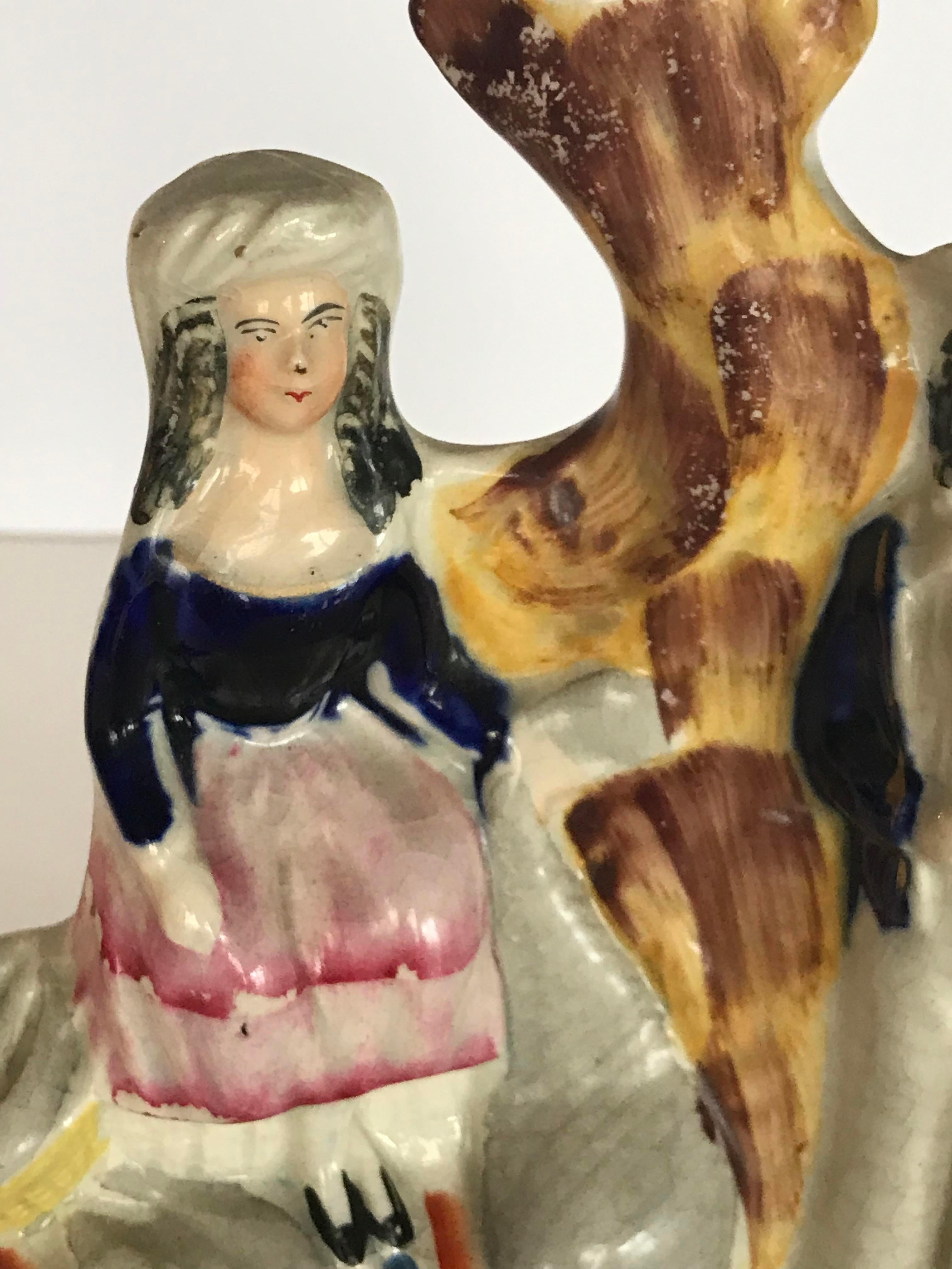 British Mid 19th Century Antique Staffordshire Spill Figurine For Sale