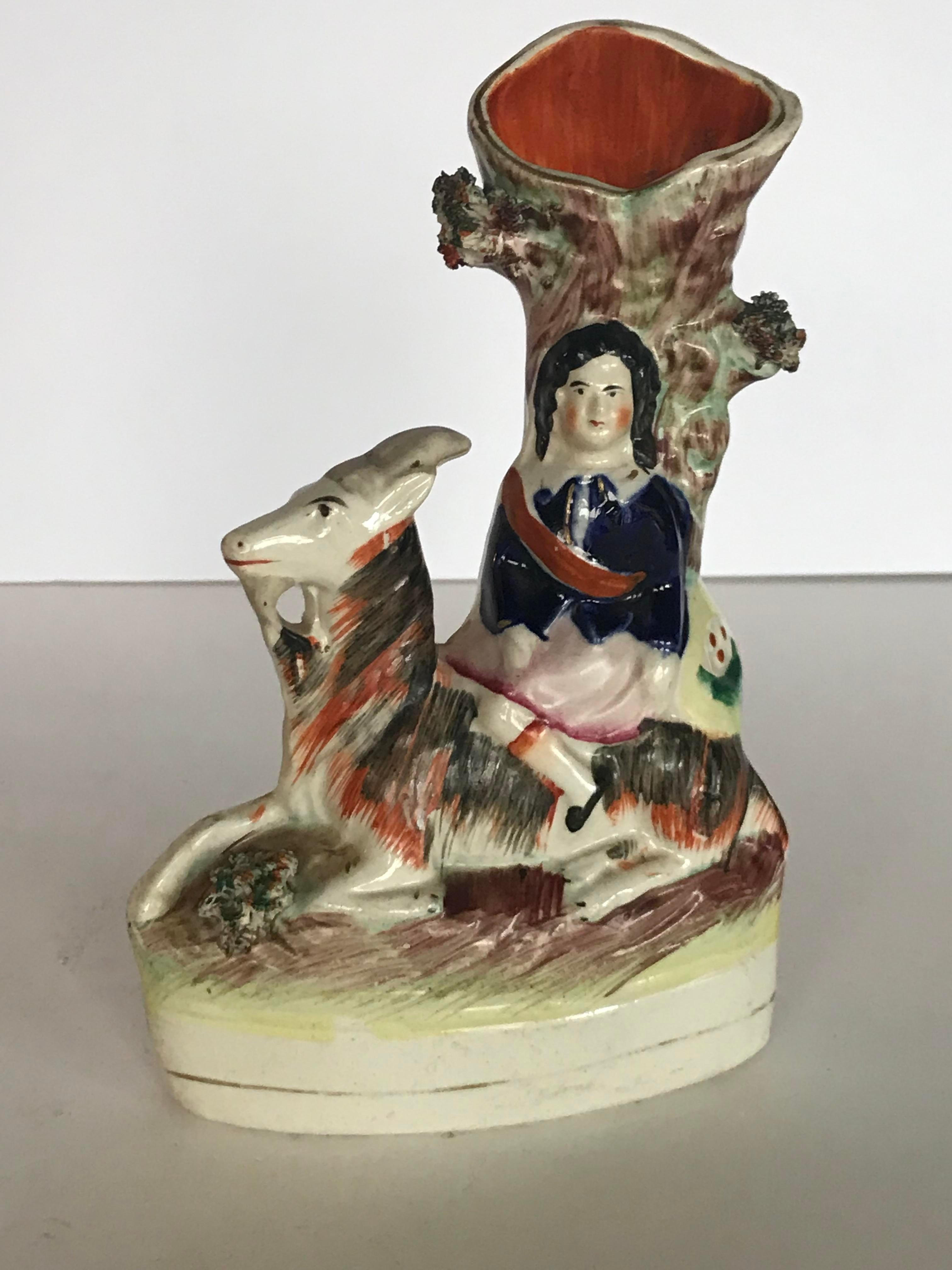 Mid 19th Century Antique Staffordshire Spill Figurine In Good Condition For Sale In Charlottesville, VA