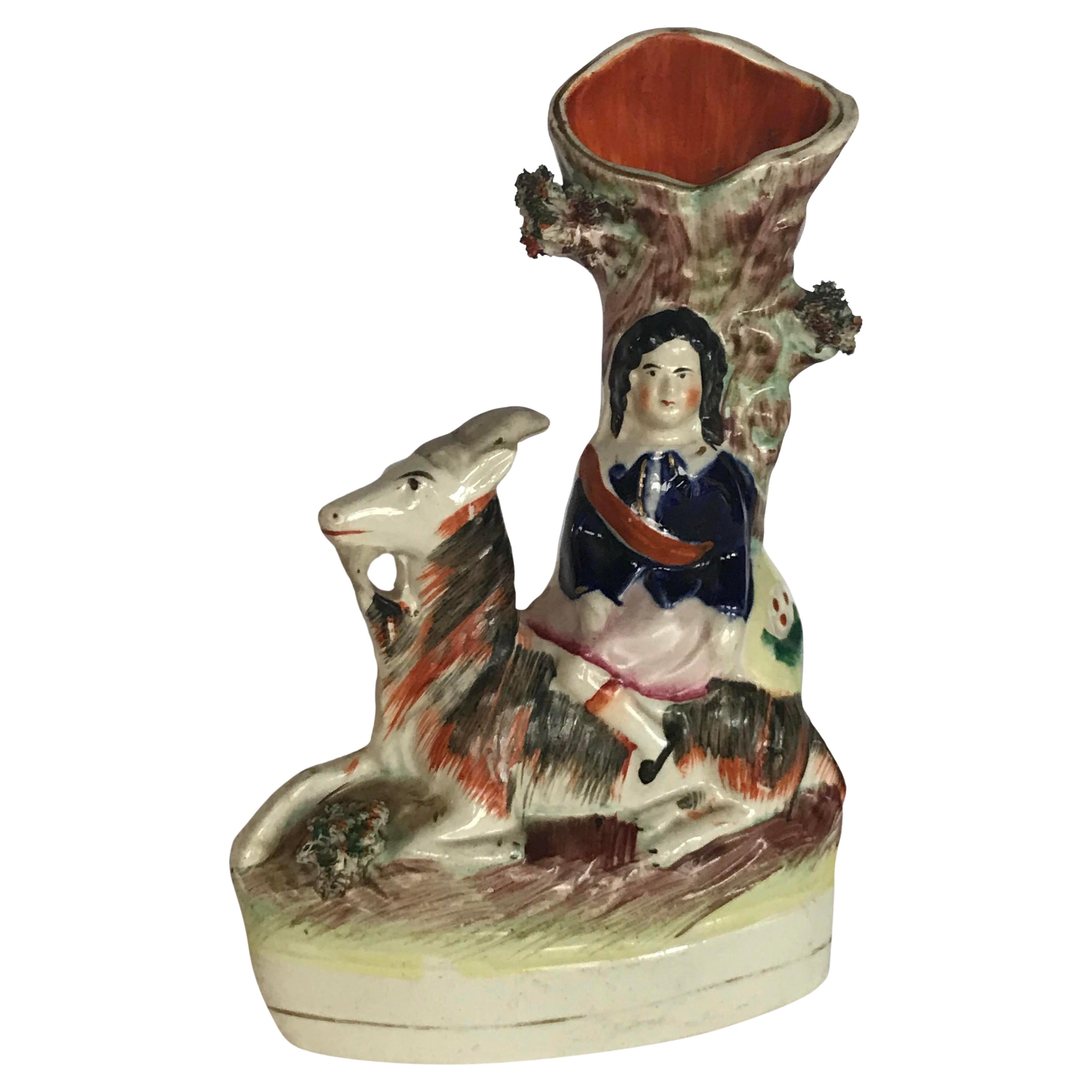 Mid 19th Century Antique Staffordshire Spill Figurine For Sale