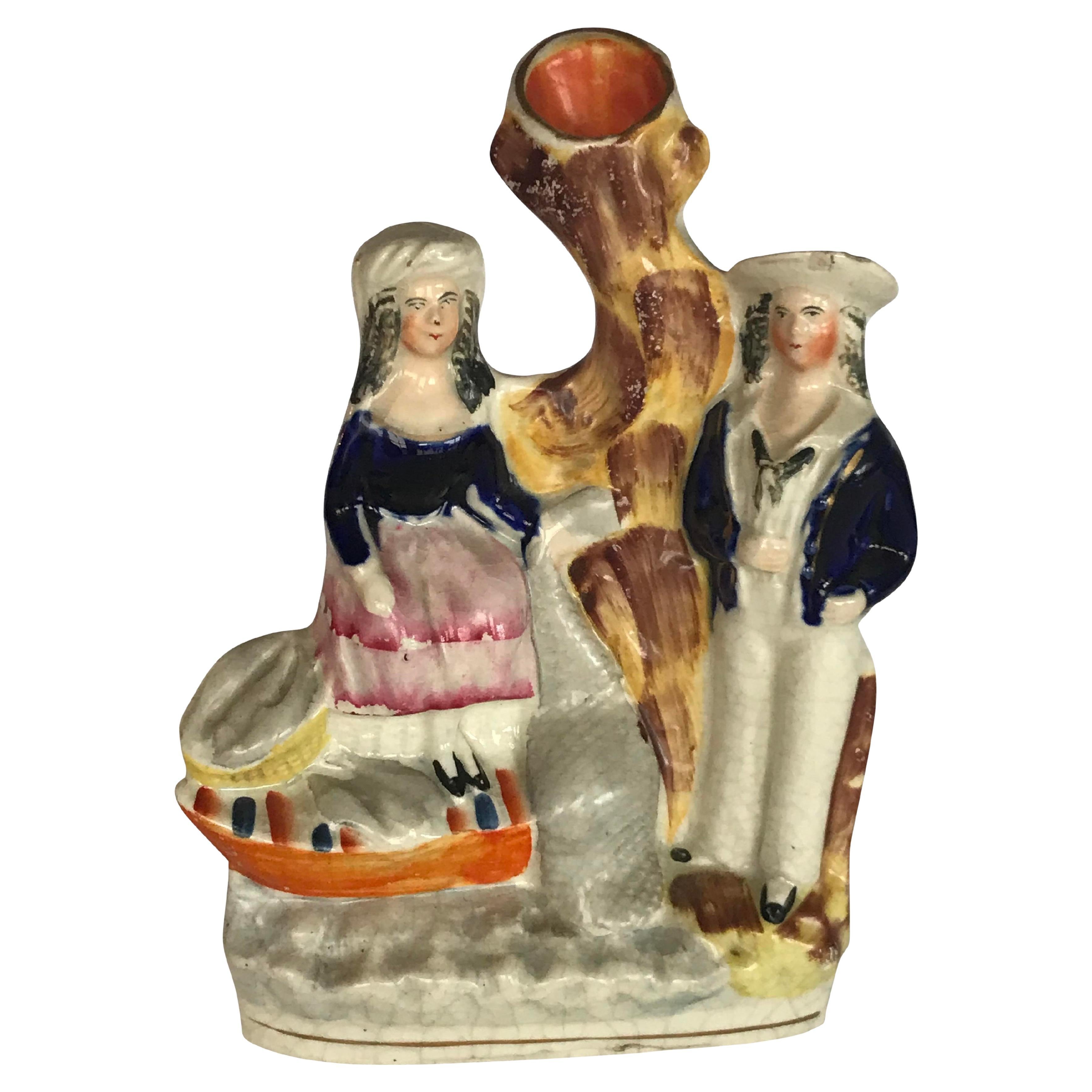 Mid 19th Century Antique Staffordshire Spill Figurine For Sale