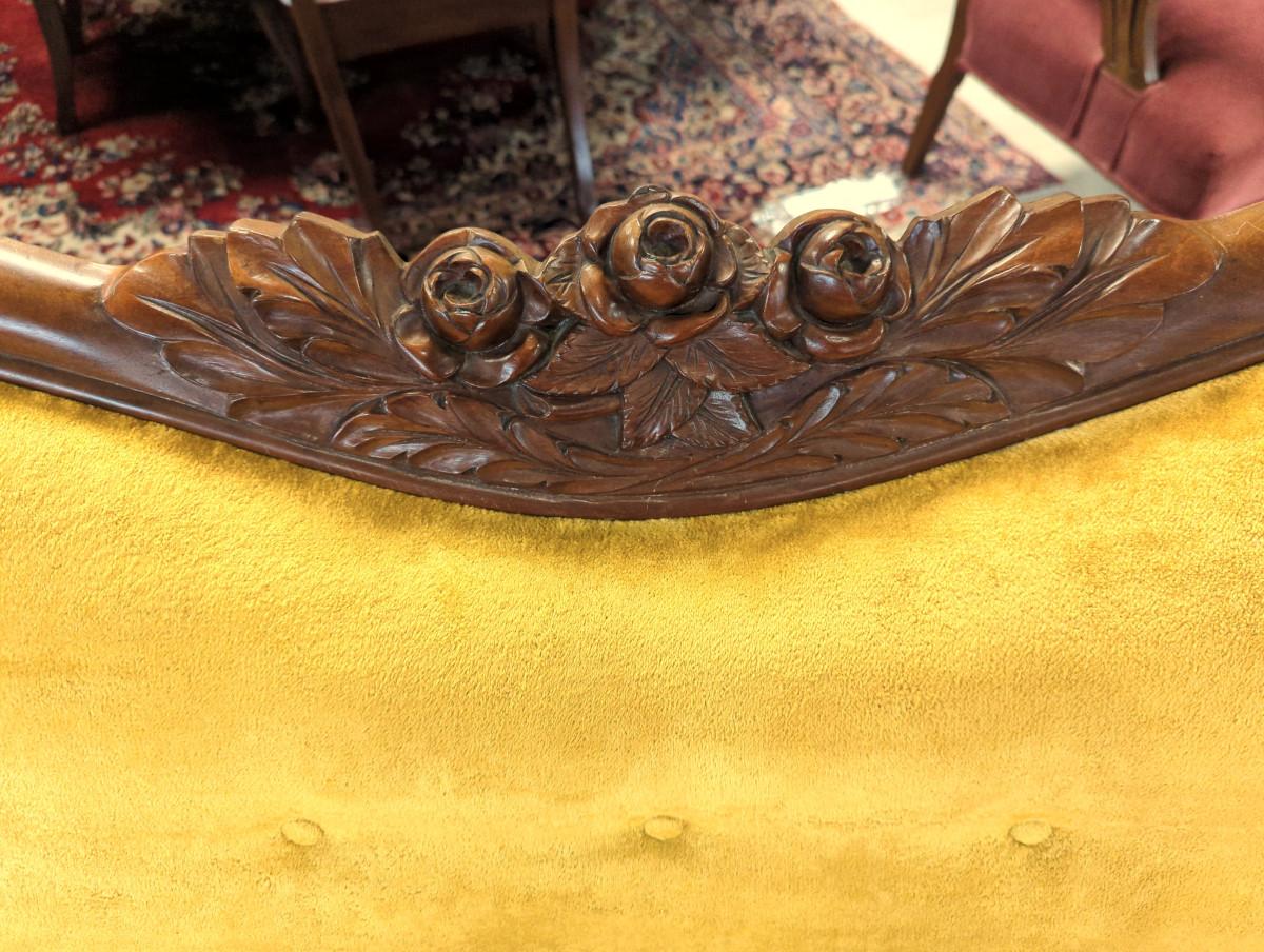 Mid-19th Century Antique Victorian Empire Sofa For Sale 2