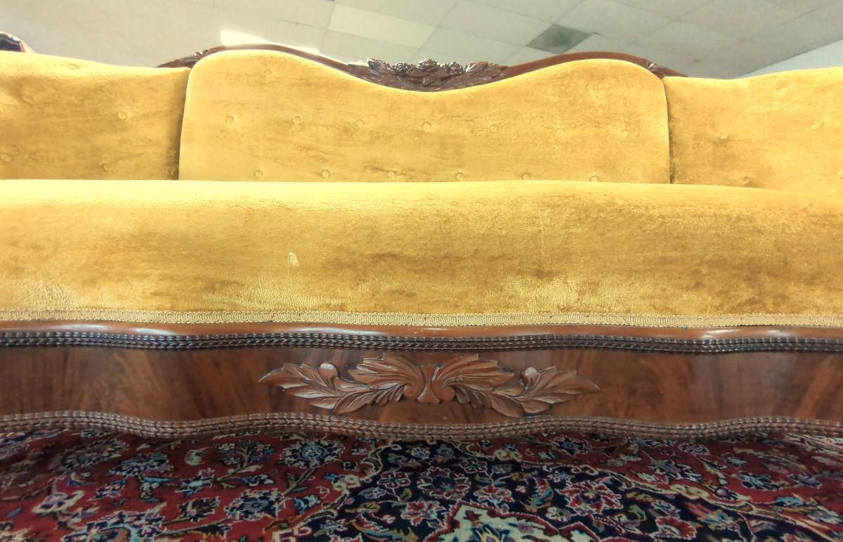 Mid-19th Century Antique Victorian Empire Sofa For Sale 3