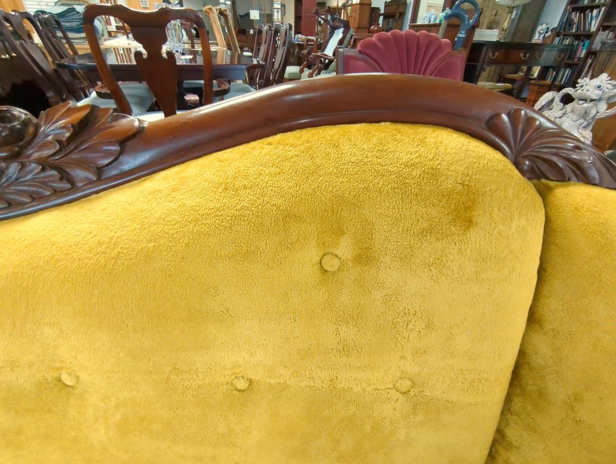 Mid-19th Century Antique Victorian Empire Sofa For Sale 4