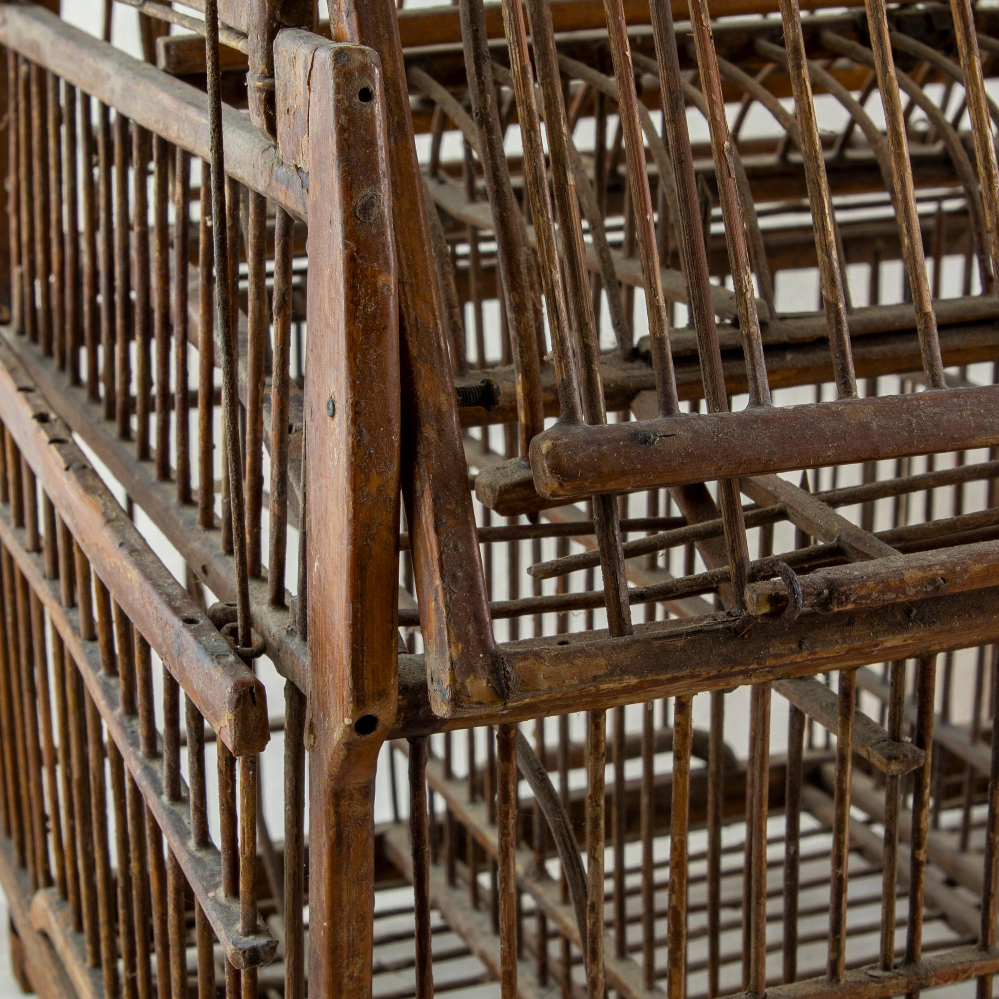 Mid-19th Century Artisan Made Chinese Bird Cage or Trap For Sale 4