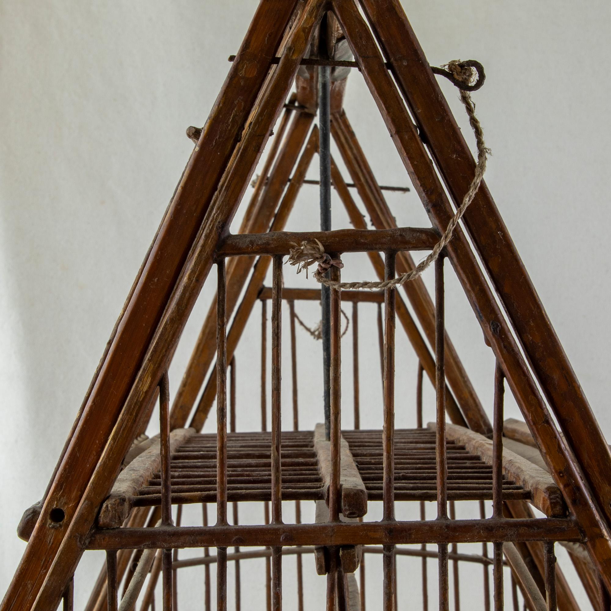 Mid-19th Century Artisan Made Chinese Bird Cage or Trap For Sale 1