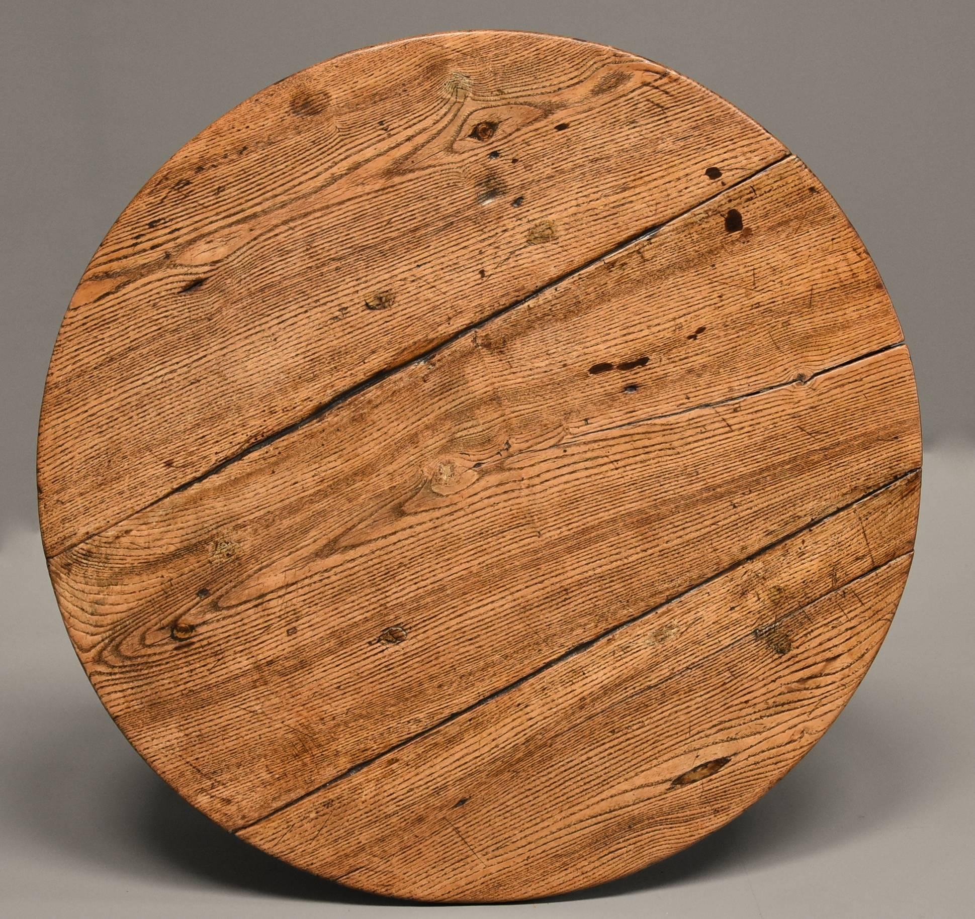 Mid-19th Century Ash Cricket Table with Original Painted Base 6