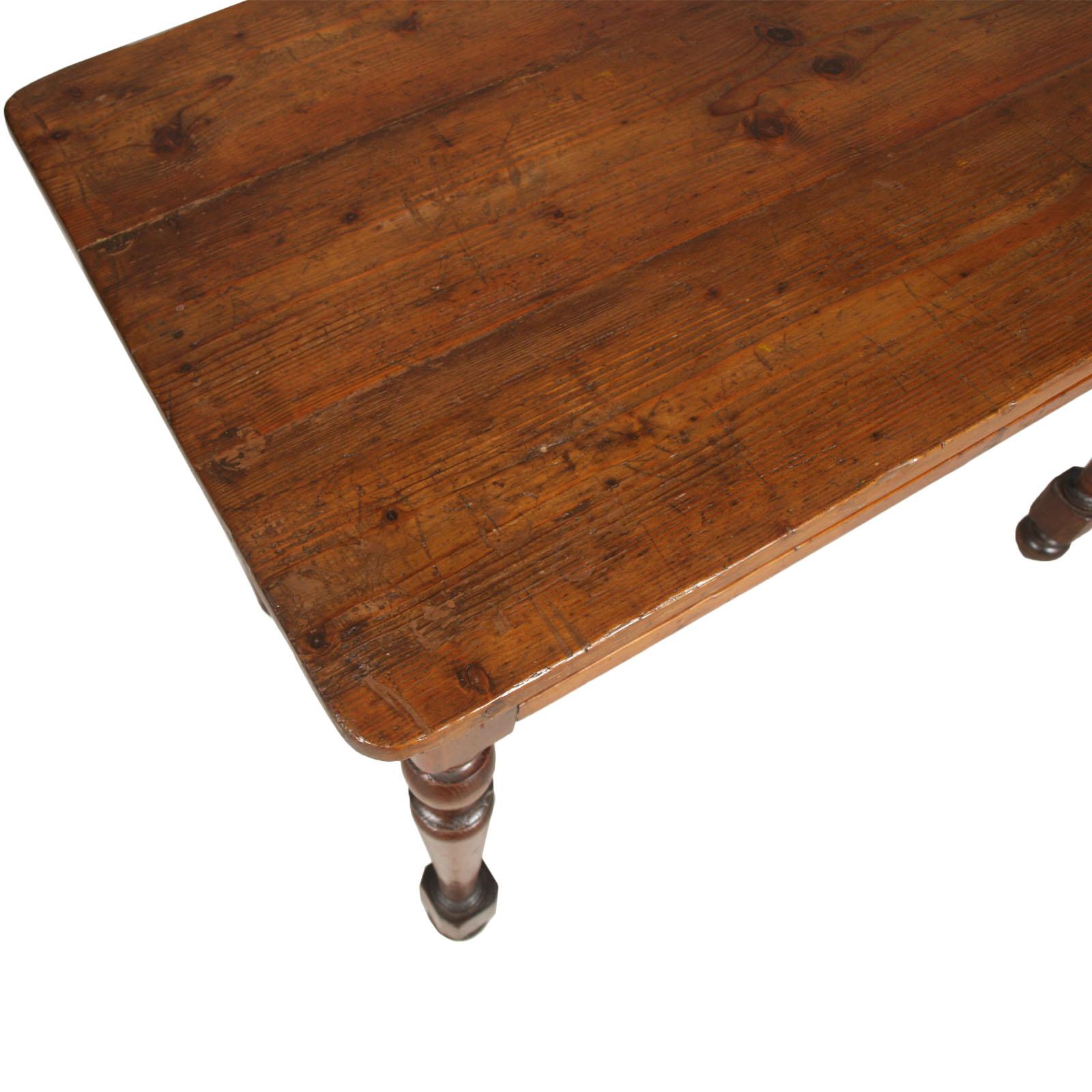 Mid-19th century Austrian country Tyrol writing table desk, solid fir, restored and wax-polished.

Measures cm: H 74, W 102, D 56.