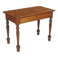 Mid-19th Century Austrian Country Tyrol Writing Table Desk, Solid Fir, Restored