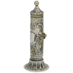 Mid-19th Century Austrian Silver Megillah Case and Esther Scroll