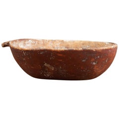 Mid-19th Century Authentic Swedish Wooden Birch Burl Bowl