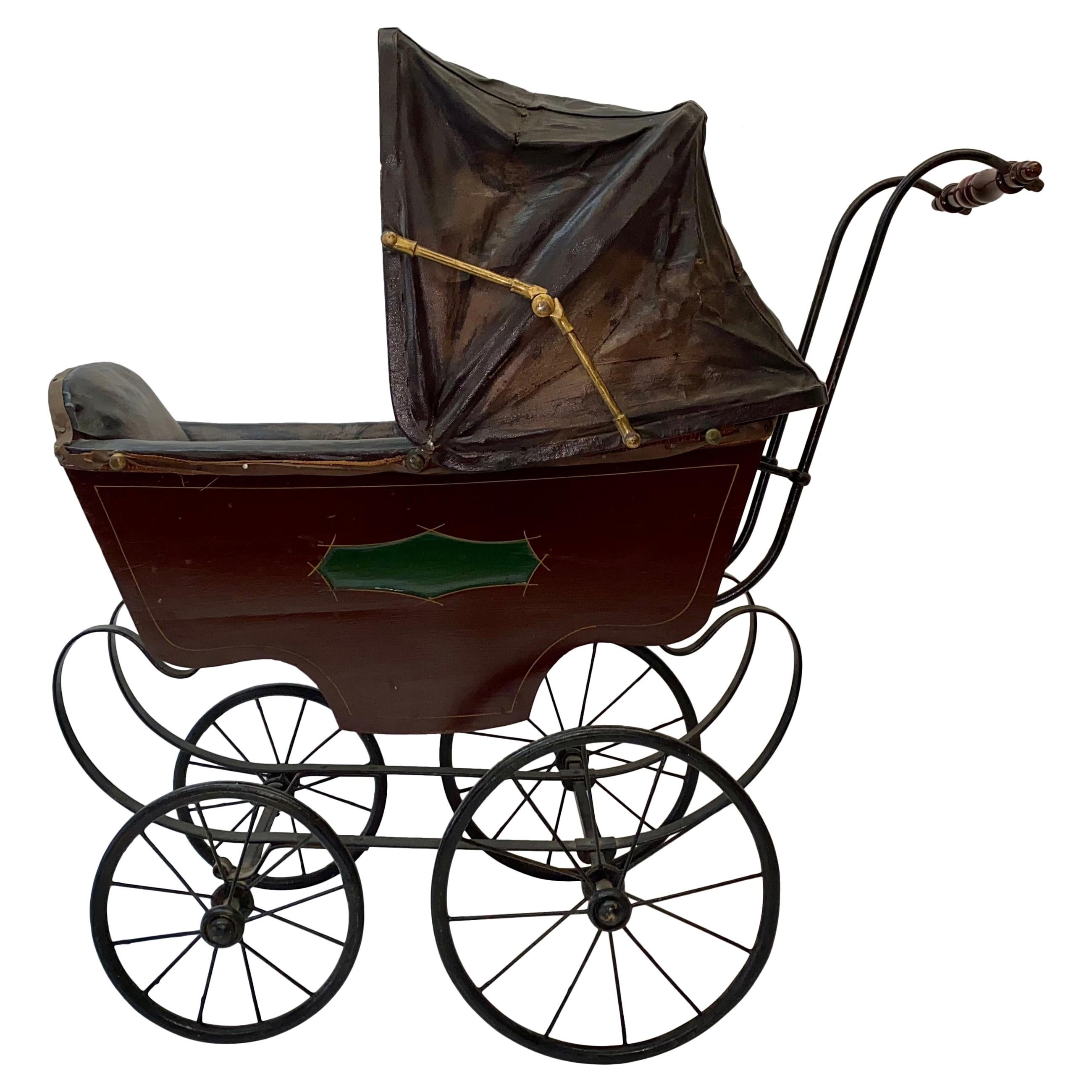 Mid 19th Century Baby Carriage / Stroller by F. A. Whitney, Leominster, MA