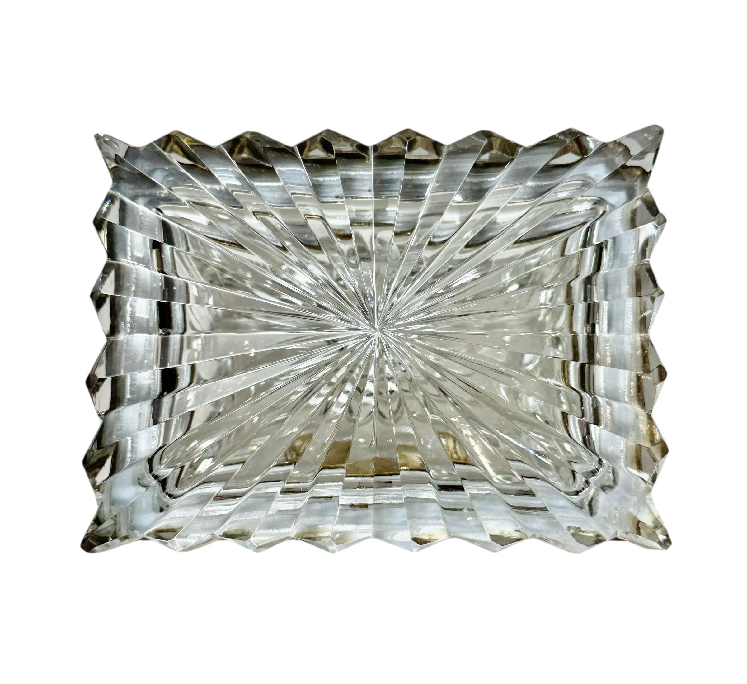 Mid 19th Century Baccarat Crystal Box In The Empire Style For Sale 4