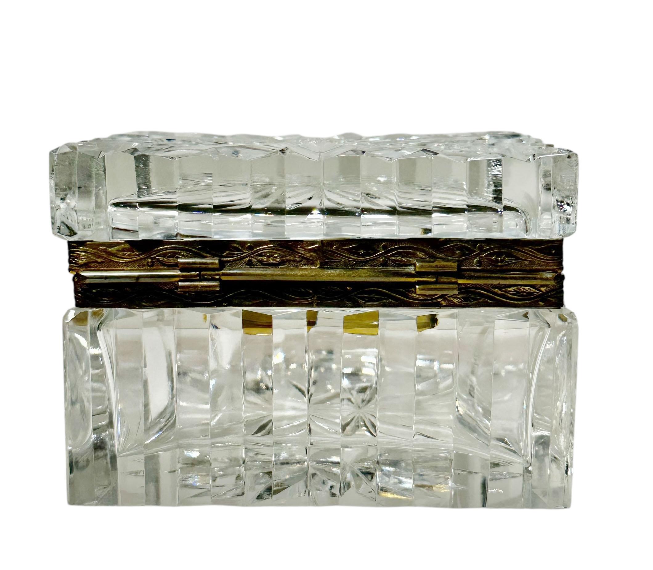 Mid 19th Century Baccarat Crystal Box In The Empire Style For Sale 3