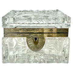 Boîte en cristal de Baccarat de style Empire du milieu du 19e siècle