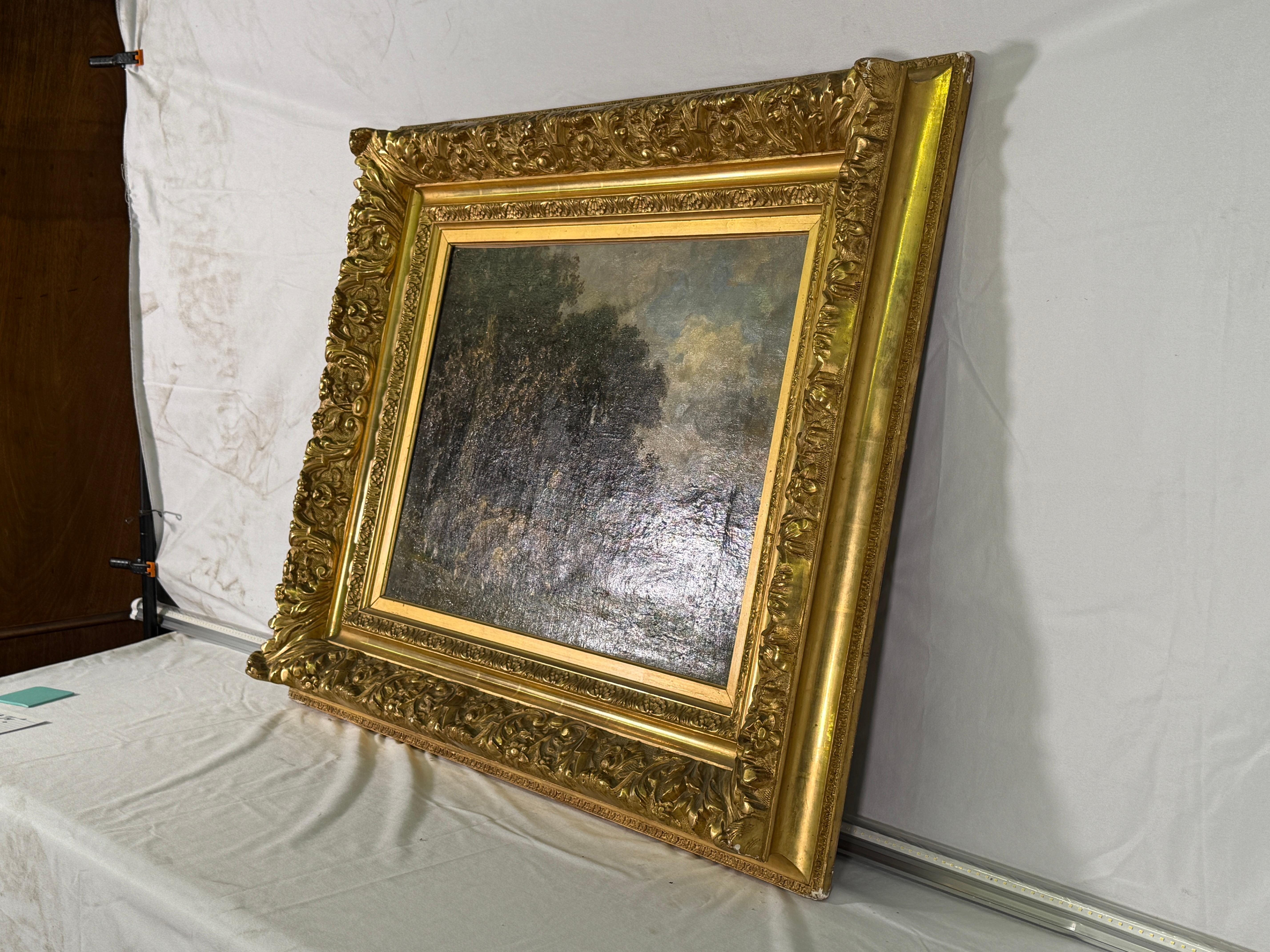 Barbizon School Mid 19th Century Barbizon Landscape with Sheep - By James Desvarreaux For Sale