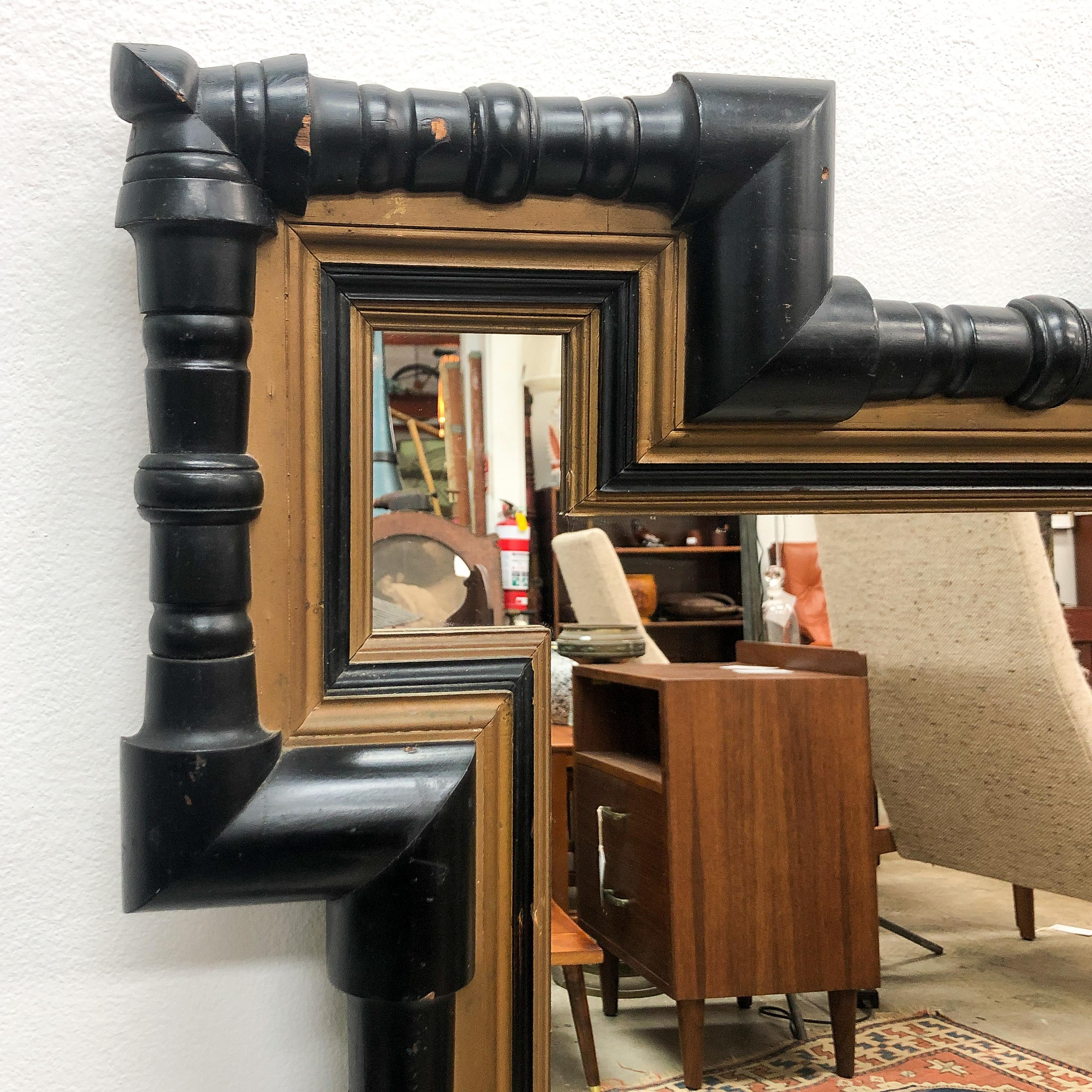 Mid-19th Century Baroque Style Dutch Gilt & Ebonized Wall Mirror In Good Condition For Sale In KINGSFORD, NSW