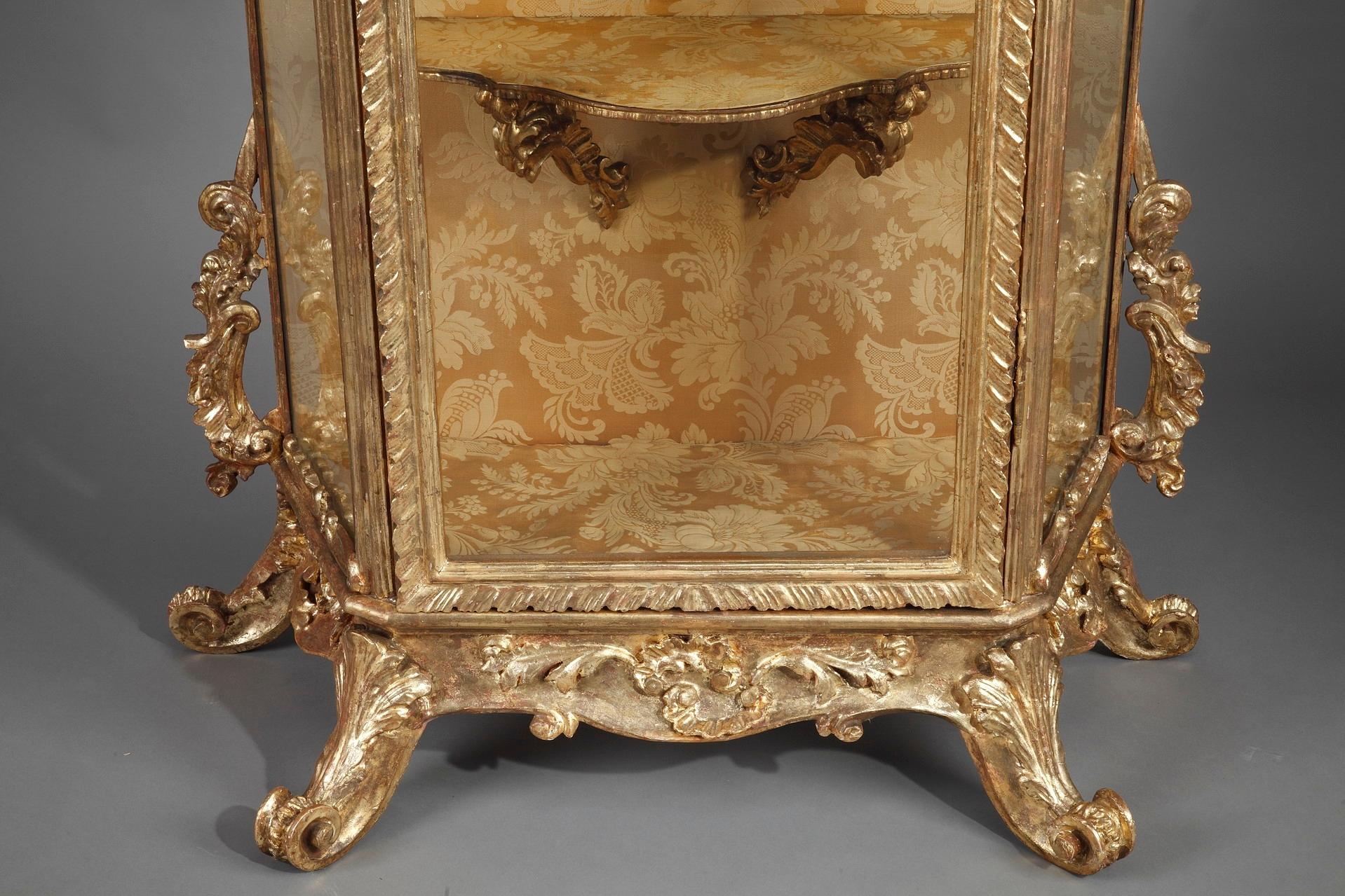 Mid-19th Century Baroque-Style Italian Giltwood Vitrine 7