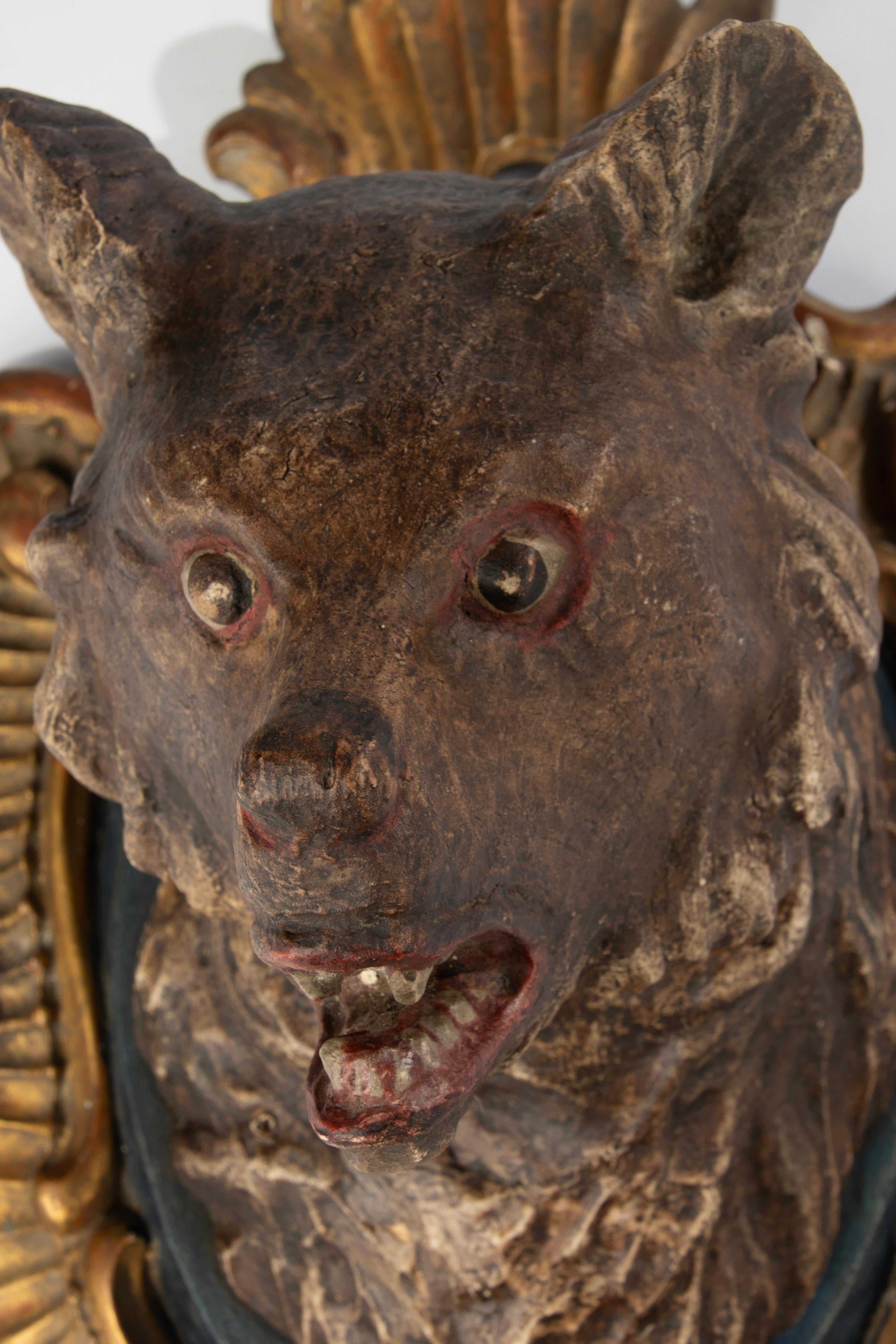 Mid 19th Century Bear Head Wall Sculpture - Black Forest - Hand Sculpted For Sale 4