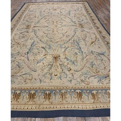 1840s Beige Antique French Aubusson Savonnerie Rug 10' x 16'