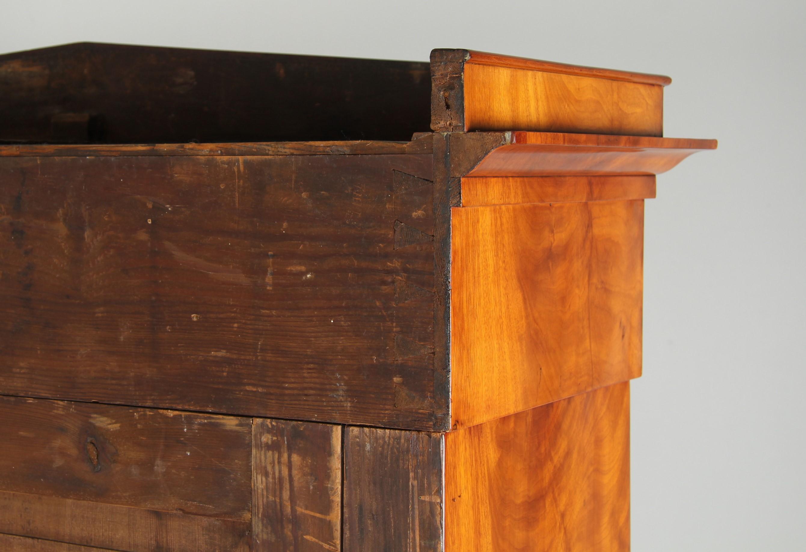 Biedermeier-Bücherregal, Vitrinenschrank, Mahagoni gebleichter Mahagoni, Mitte des 19. Jahrhunderts im Angebot 11