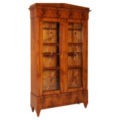 Mid 19th Century Biedermeier Bookcase, Display Cabinet, Bleached Mahogany