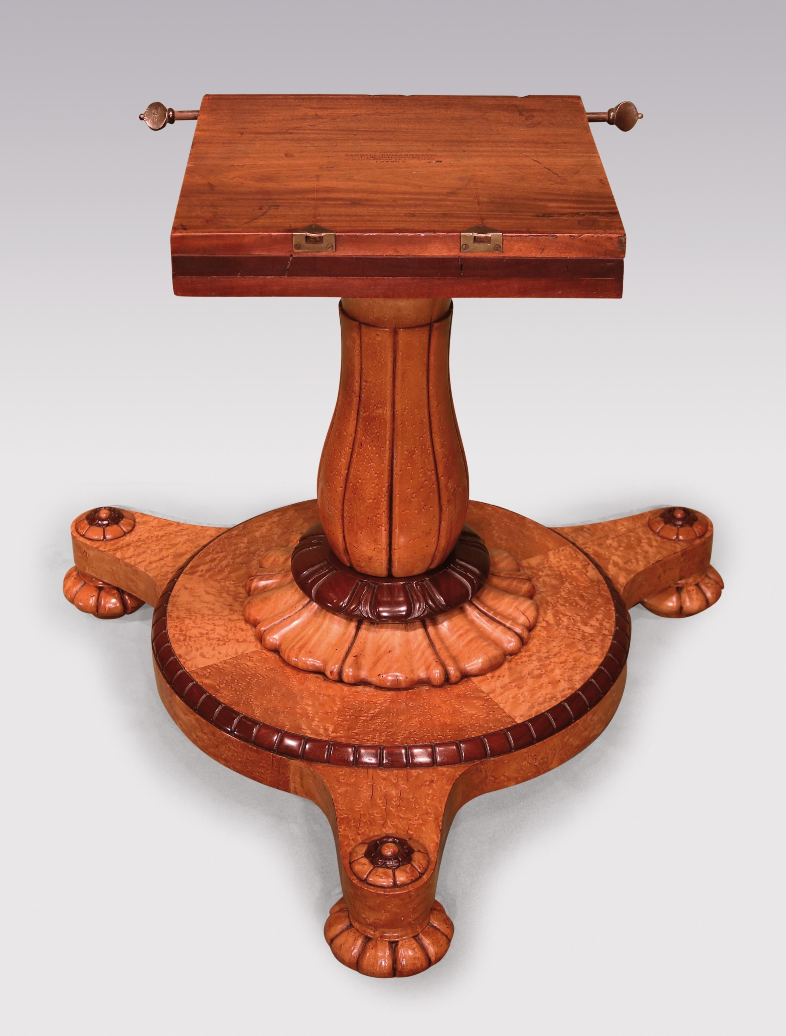 Rosewood Mid 19th Century Bird's-Eye Maple Centre Table on Bun Feet For Sale