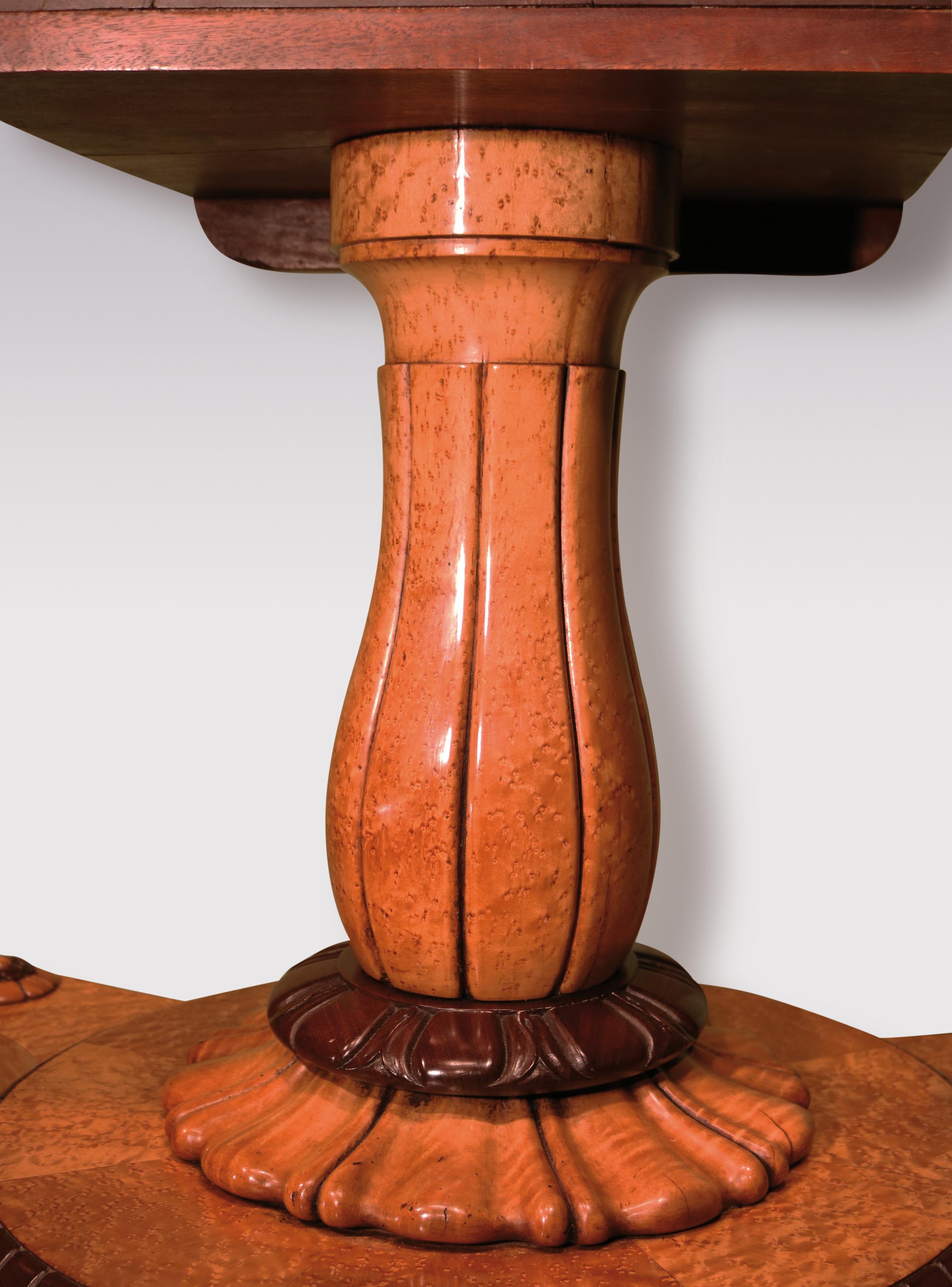 Mid 19th Century Bird's-Eye Maple Centre Table on Bun Feet For Sale 1