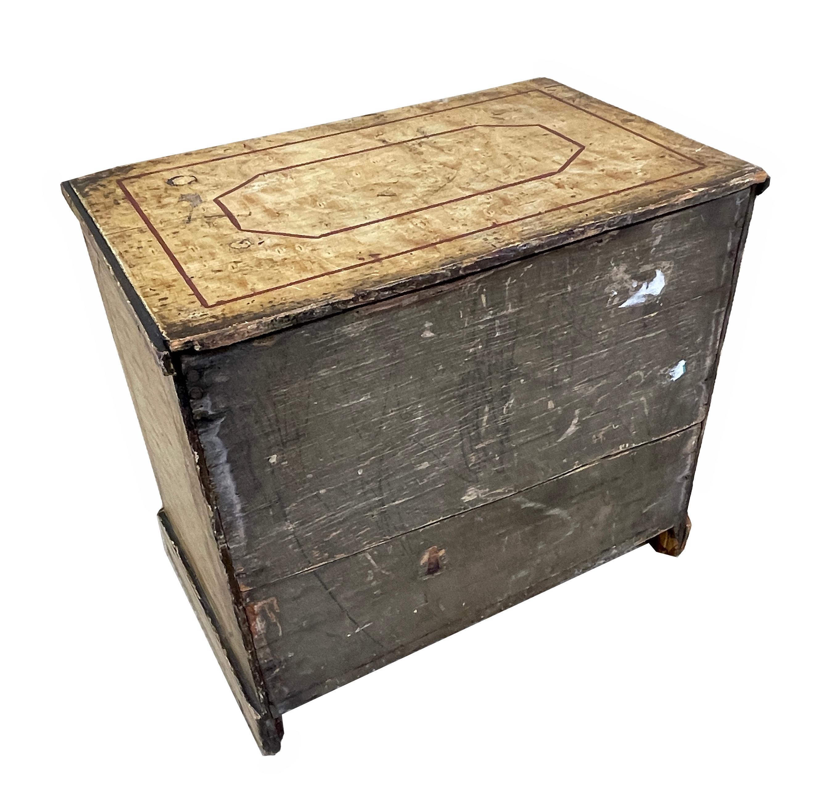 Mid-19th Century Bird's-Eye Maple Simulated Miniature Chest For Sale 1