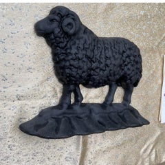 Mid-19th Century Black Cast Iron Ram / Sheep Doorstop