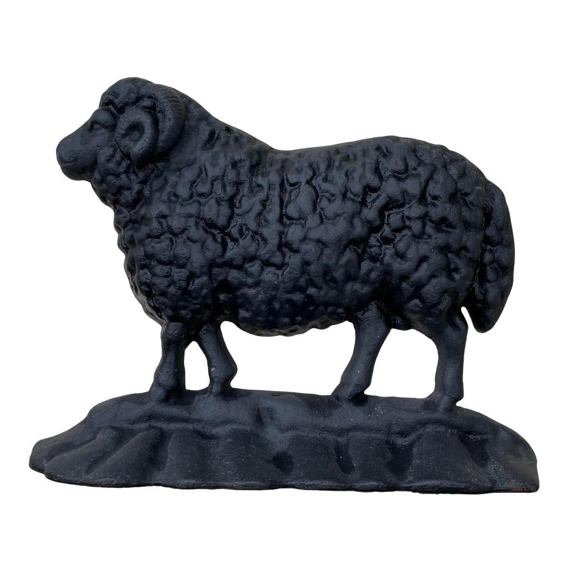 Mid-19th Century Black Cast Iron Ram / Sheep Doorstop For Sale at 1stDibs |  ram cast iron, cast iron sheep doorstop, black sheep doorstop