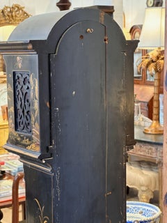 Mid 19th Century Black Chinoiserie Clock
