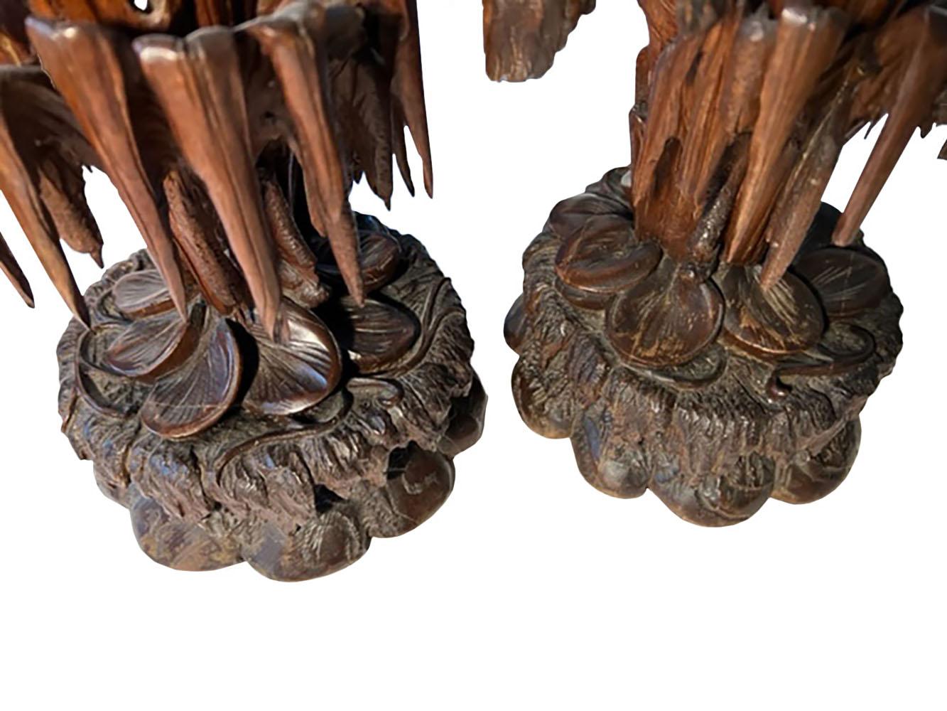 Wood Mid-19th Century Black Forest Candlesticks For Sale