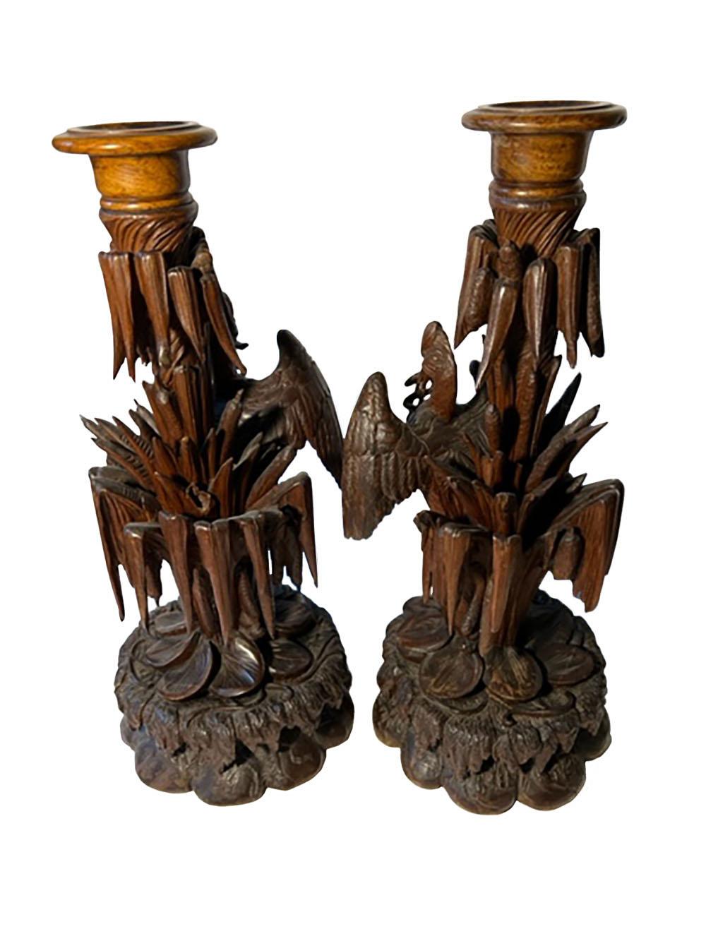 Mid-19th Century Black Forest Candlesticks For Sale 1