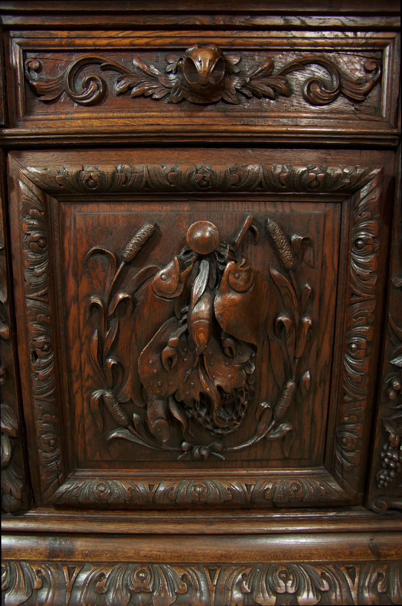 Mid-19th Century Black Forest Carved Oak Bookcase 3