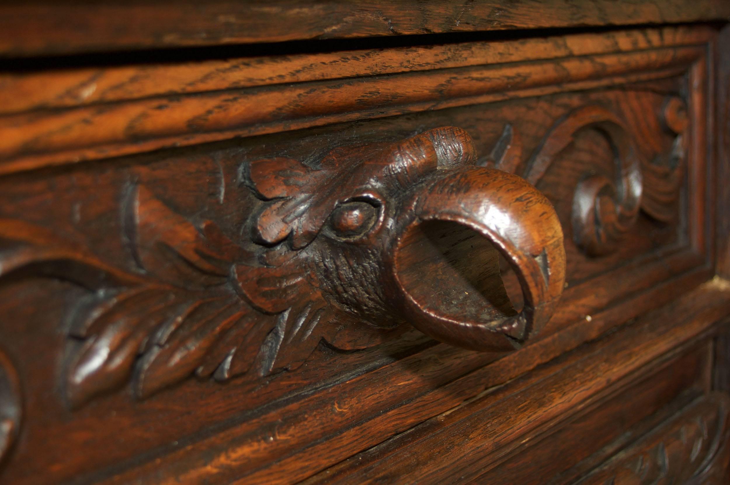 Mid-19th Century Black Forest Carved Oak Bookcase 4