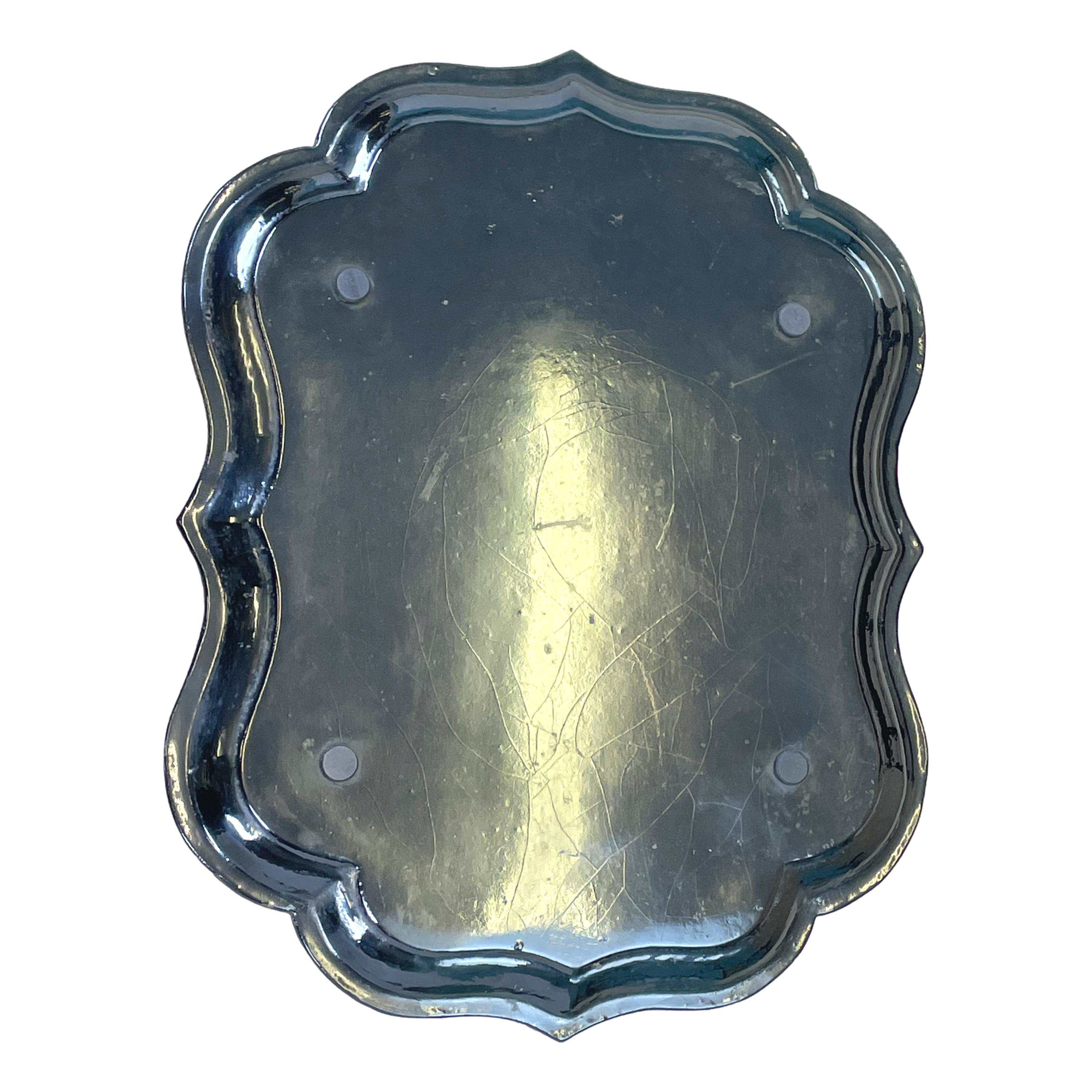 Mid 19th Century Black Papier Mache Tray On Stand 1