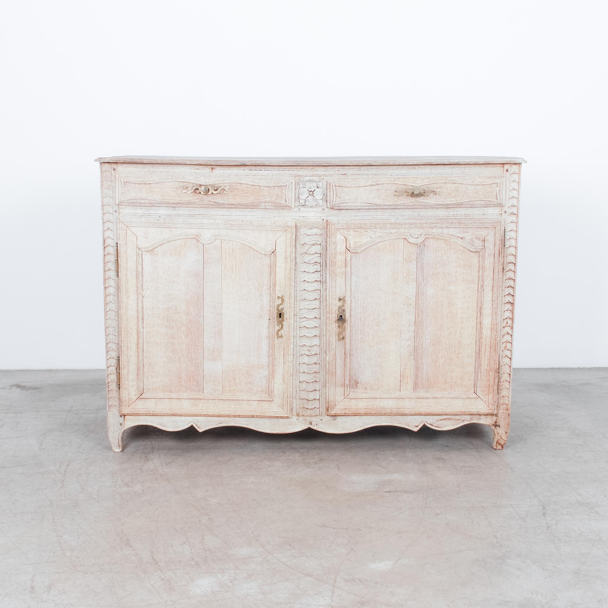 Mid-19th Century Bleached Oak Buffet Cabinet 2