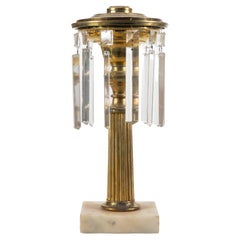 Lámpara astral de latón de mediados del siglo XIX con pantalla de globo