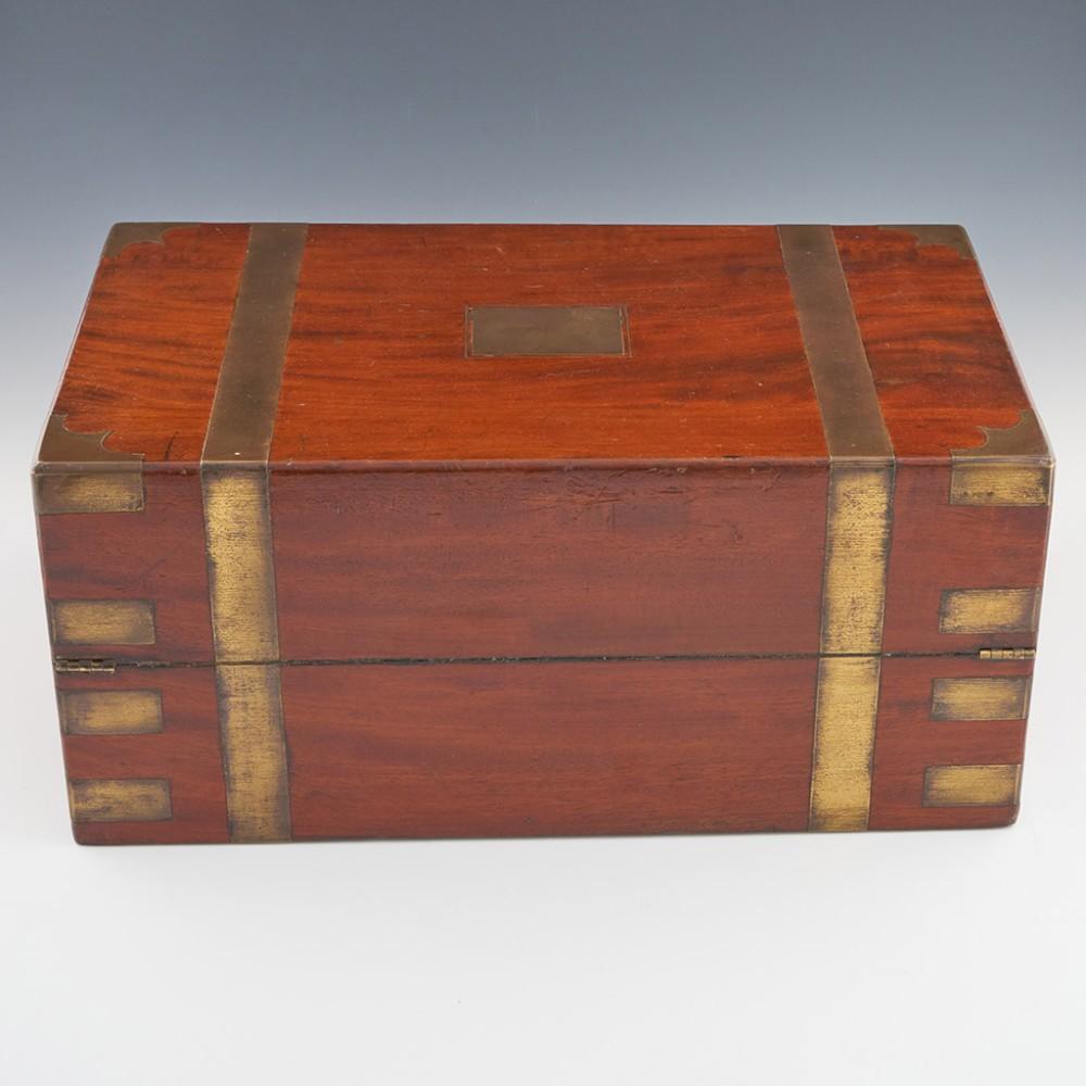 Mid 19th Century Brass Bound Mahogany Writing Box  4