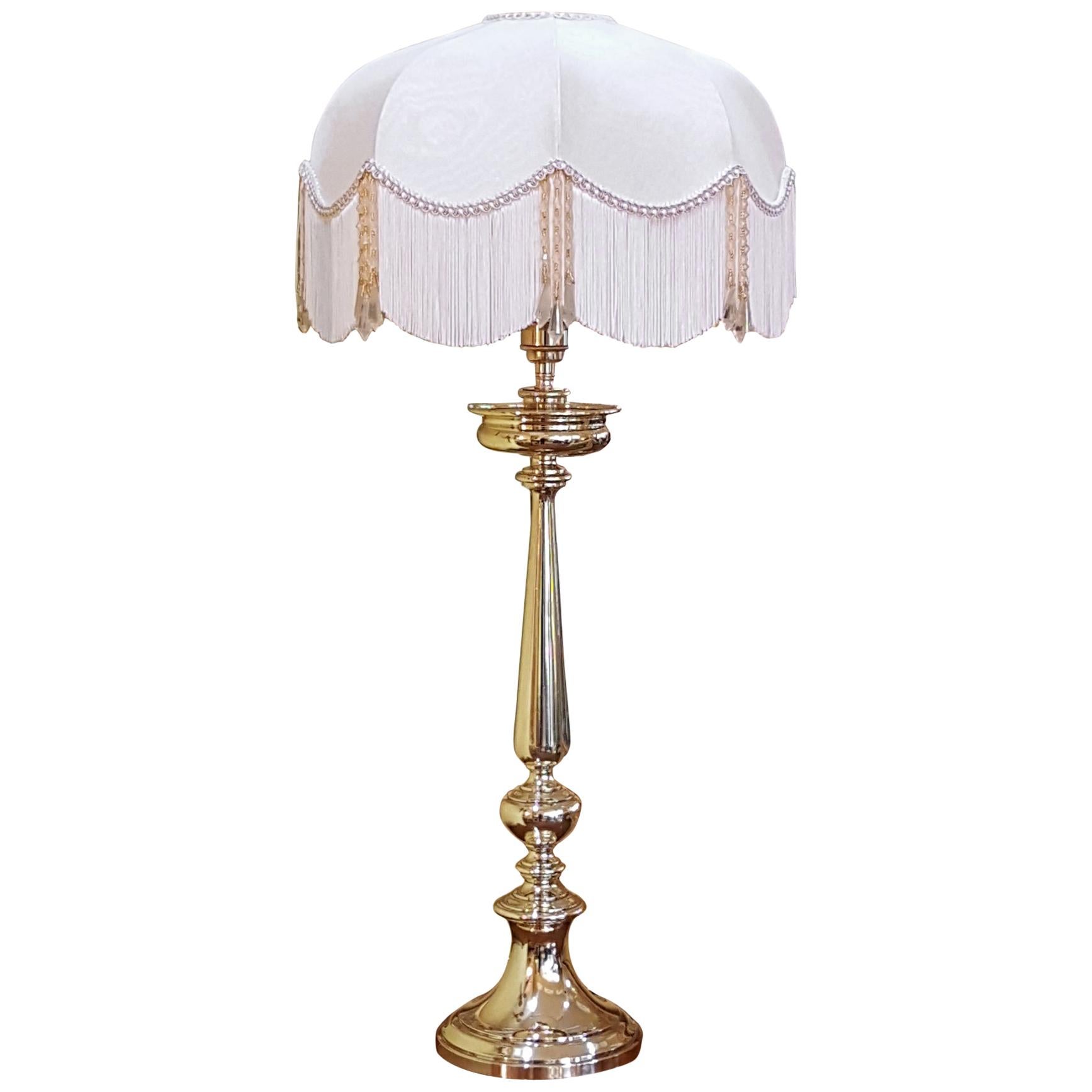 Mid-19th Century Brass Candlestick Table Lamp For Sale