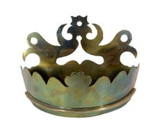 Mid 19th Century Brass Crown-Form Wall Pocket or Tidy