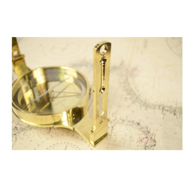Mid-19th Century Brass Diopter Topographic Antique Compass by Stanley London 6